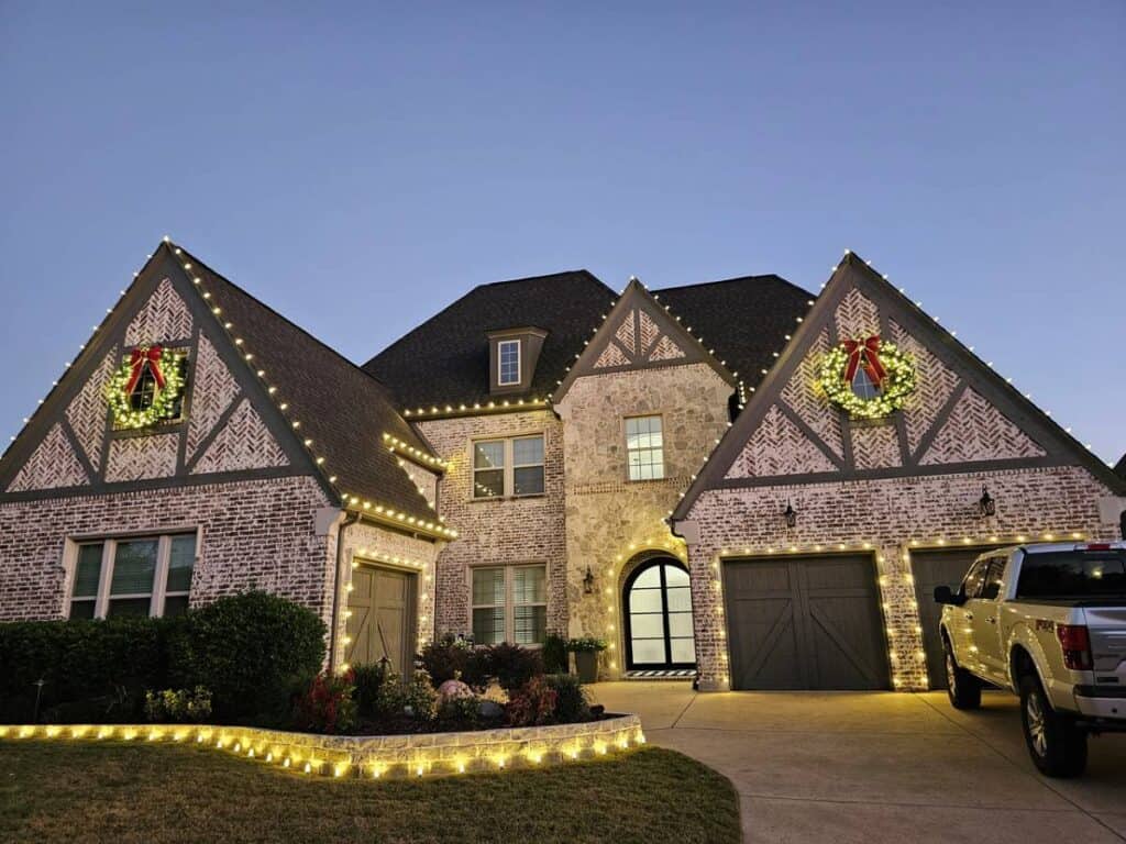 Residential Christmas Light Installation in McKinney Texas by Rooftop Holiday Lighting